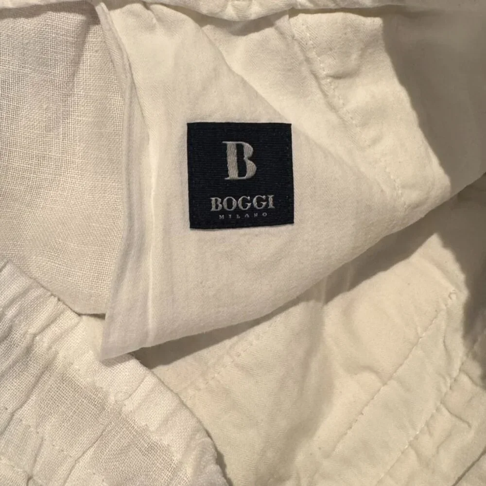 Boggi White Linen Pants Size Small Like New